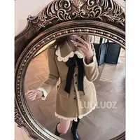 【现货】LUOLUOZ【暖意阳光】气质花边拼接上衣外套＋短裤两件套Jf540
