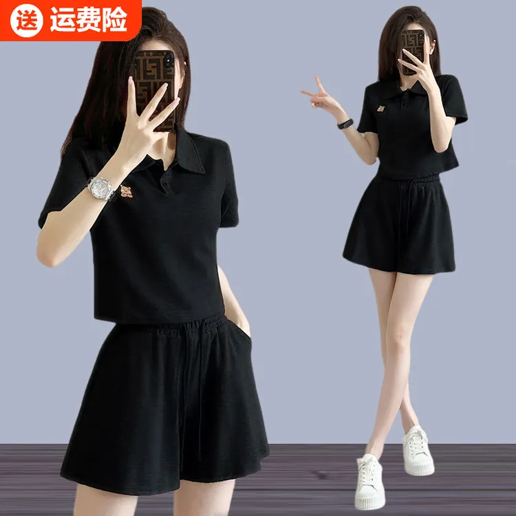【一整套】短袖短裤套装女气质减龄2025夏季新款宽松跑步时尚两件套