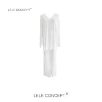 LELE CONCEPT｜【如一】百搭简约气质女士设计师圆领V领套装T0086