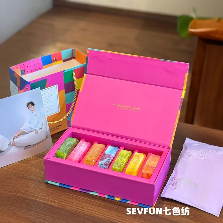 【精油进口】SEVFUN七色纺七彩精油皂7块/100克+专属起泡网