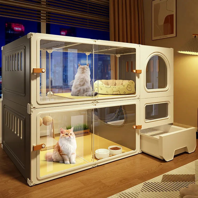 猫别墅带厕所一体猫笼子室内家用超大自由空间猫窝猫咪屋舍猫空笼