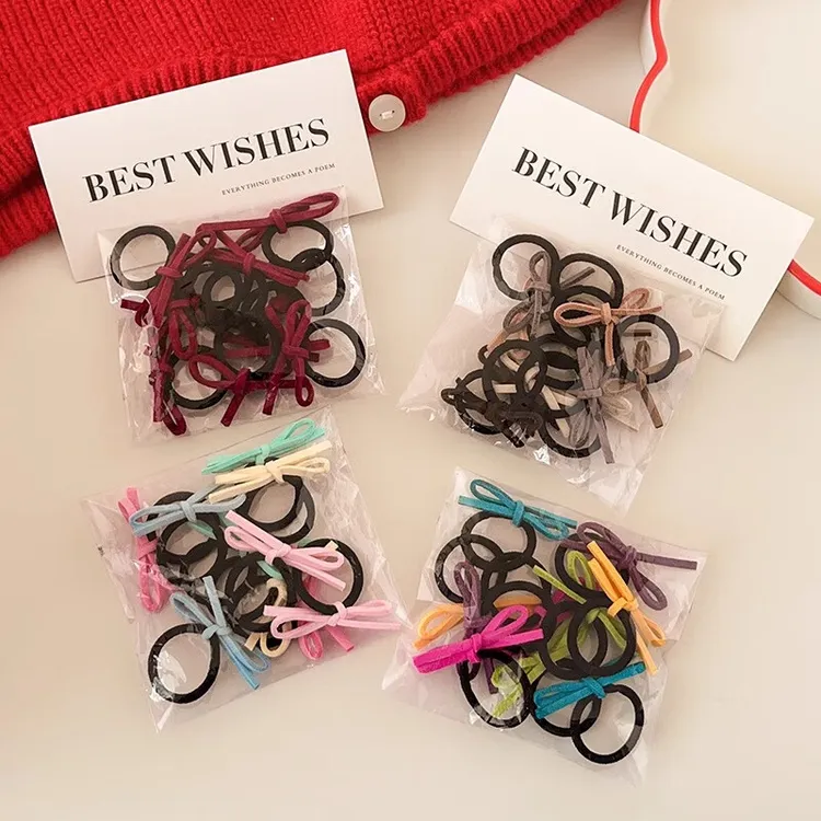 美发工具彩色小号蝴蝶结发圈糖果色小女孩编发扎辫子头绳发绳皮筋