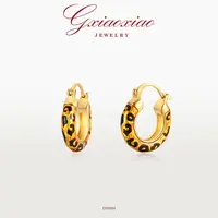 G XIAOXIAO 镀K金 气质复古轻奢高级感豹纹U形耳环 DH894