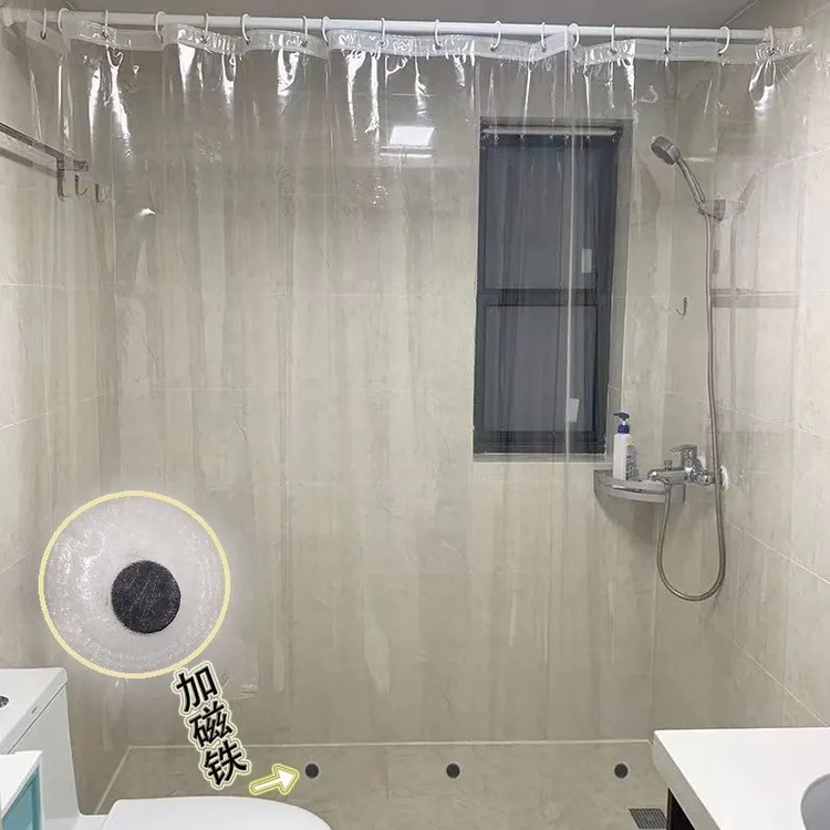 透明浴帘门帘隔断空调冷气保暖免打孔防尘防水防污厨房厕所挡水帘