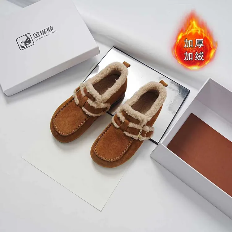 金雀绫【绒嘟嘟】复古圆头加绒加厚勃肯鞋SZAK4XAM3963