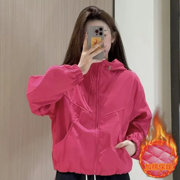 【加厚加棉】冲锋衣女春秋季短款外套运动新款爆款洋气夹克女上衣