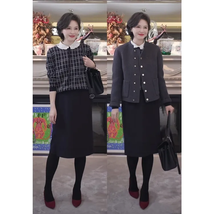 我是摩羯秀场半裙 时尚优雅山羊绒桑蚕丝腰带16针秋冬裙子