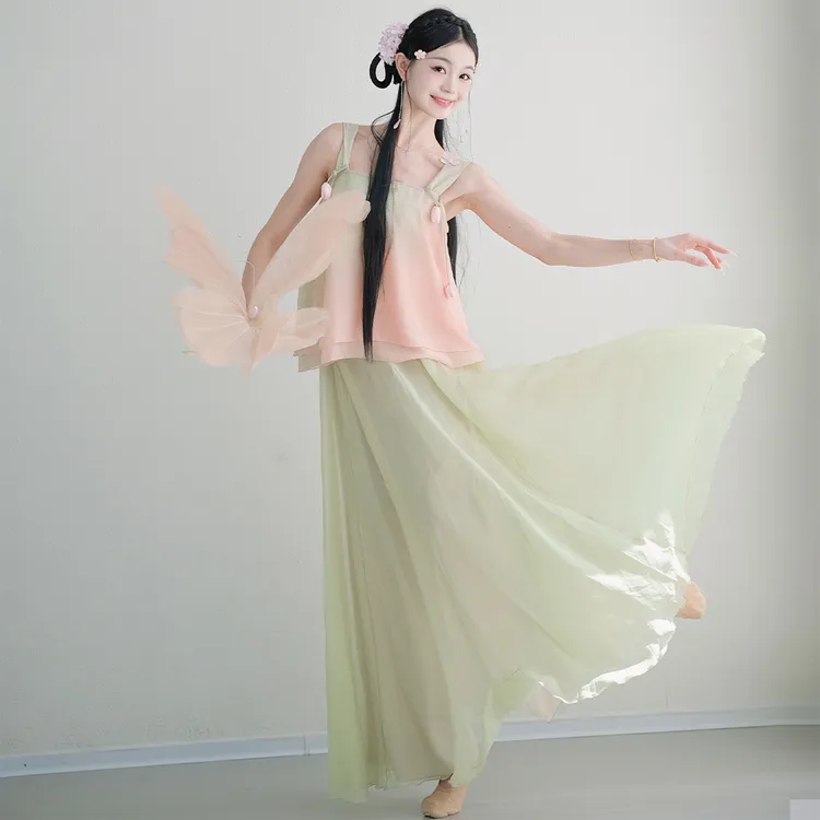 古典舞纱衣仙气练功服宽松上衣飘逸裙裤中国舞舞蹈服日常中国风