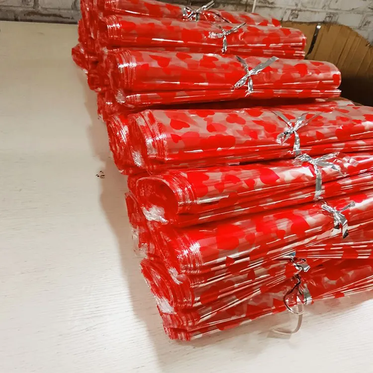 加厚1.8丝红心袋装元宝打包袋OPP印心形包装塑料袋透明防尘袋子