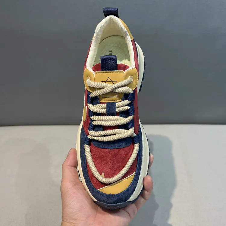 真皮翻毛皮老爹鞋时尚运动百搭软底软面舒适男士潮流休闲鞋轻奢秋