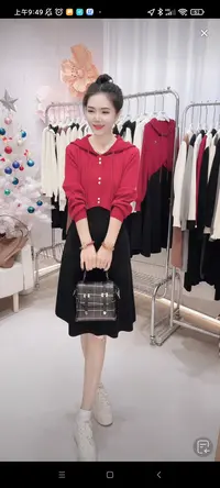 【编码959】运动休闲假两件连帽长袖 2025女款爆款针织女春秋裙