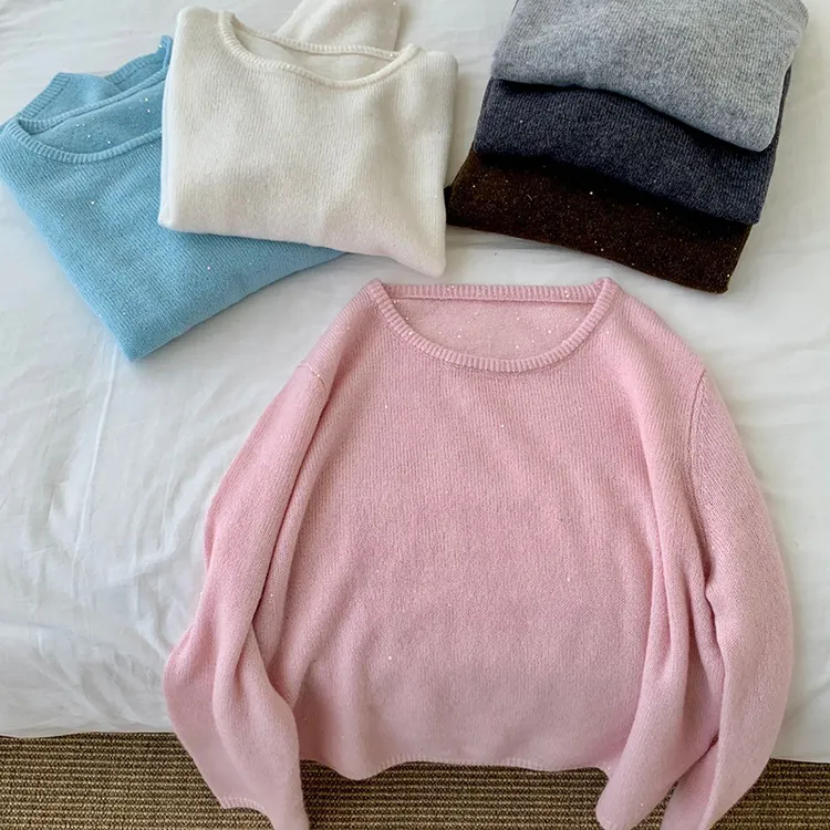 【朵儿studio】绵羊毛秋冬亮丝针织衫 A347