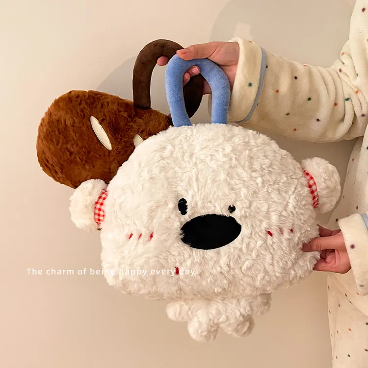 毛绒小熊热水袋痛经暖肚子神器学生宿舍充电暖宝宝防爆暖手电暖袋