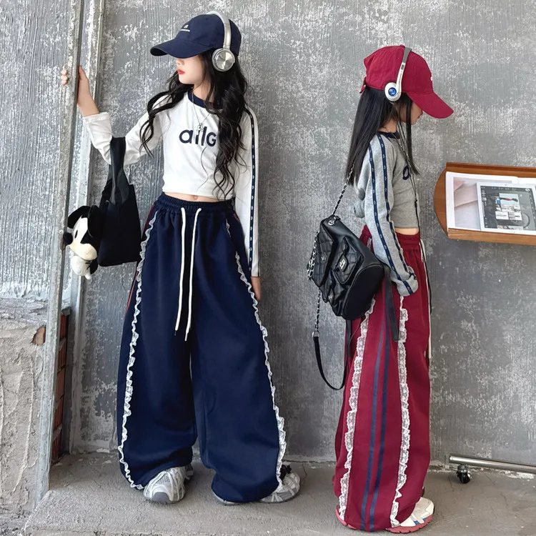 女童运动裤子春秋季2025新款女大童秋装百搭卫裤女孩休闲阔腿裤潮