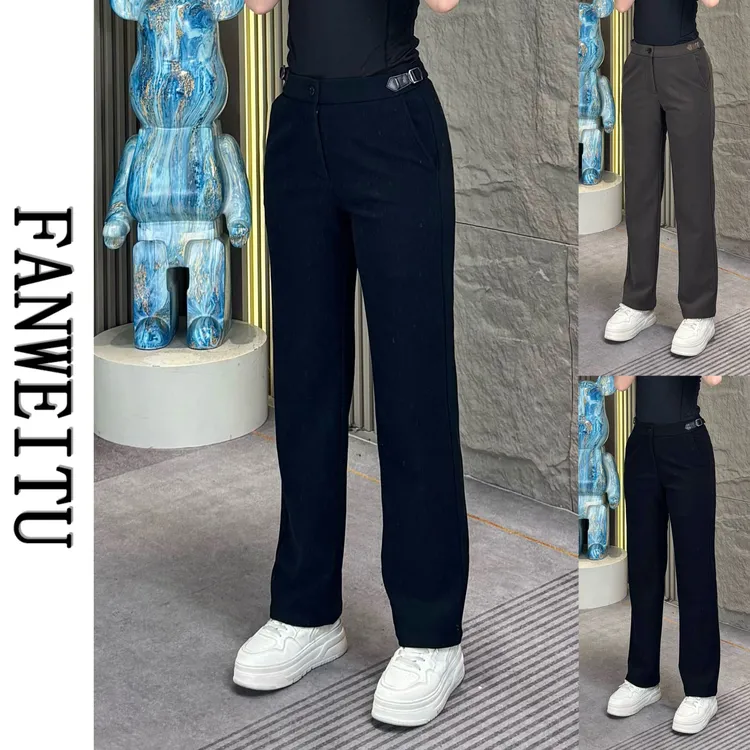 秋冬新款高端商务直筒休闲裤高弹亲肤挺阔腰头定制设计男裤6952