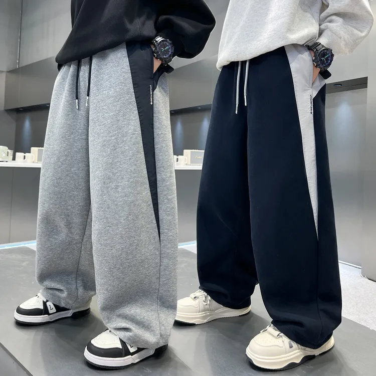 男童秋装韩版洋气针织裤子2025新款儿童春秋款直筒卫裤男孩长裤潮