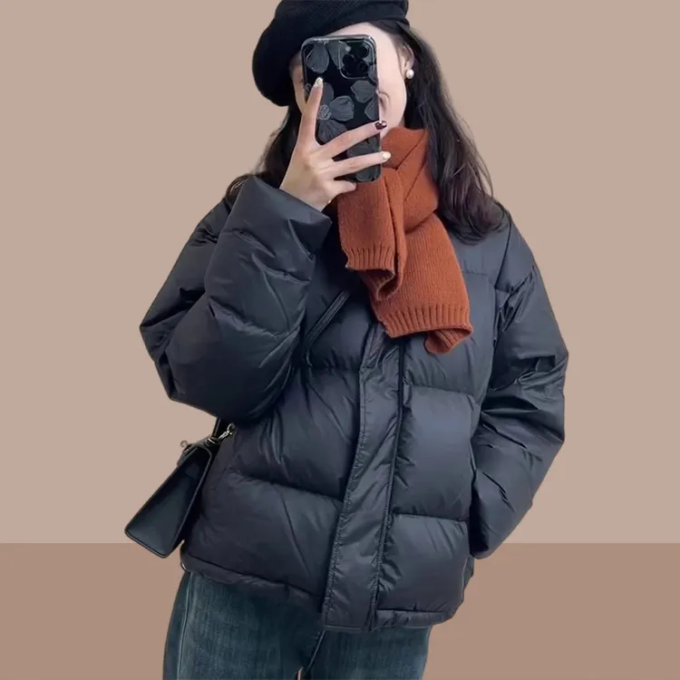 大码棉服冬季2026新款黑色棉衣立领面包服加厚宽松外套休闲百搭