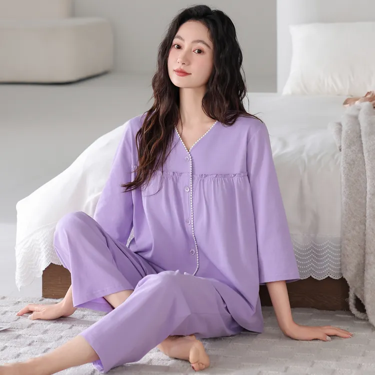 睡衣女夏季女款爆款2025新款带胸垫一体可外穿套装大码夏天家居服