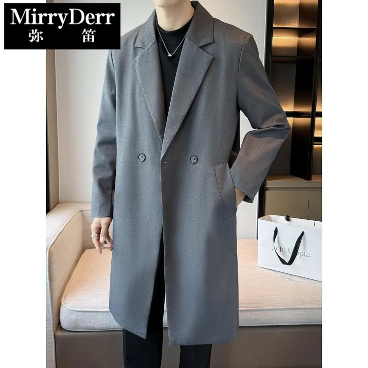 2025新款秋冬季舒适休闲百搭帅气大衣男士宽松外套保暖中长款风衣