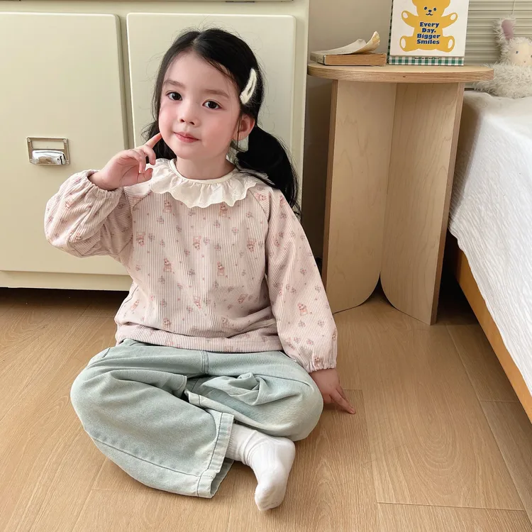 反穿衣罩衣洋气韩版春秋冬季卡通风女童大童休闲风少女风