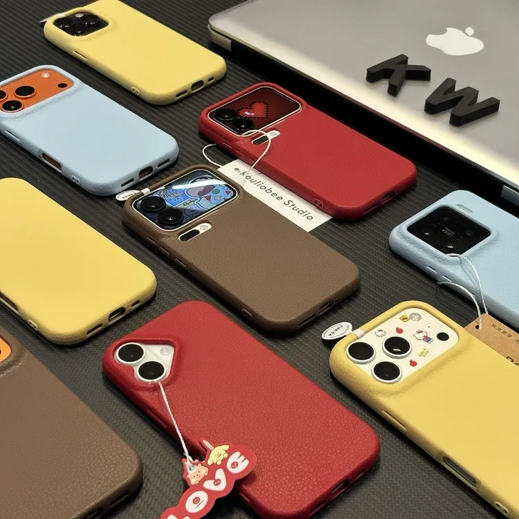 BANCA秋冬高颜值皮纹适用苹果17/16手机壳iPhone小米vivoppo华为