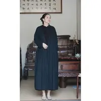 如素慢衣宽松中式文艺盘扣棉麻开衫风衣23024