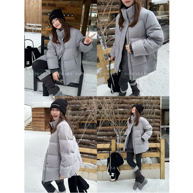 大婉酱微胖定制【小猪盖被】韩系90白鸭绒冬季长短款羽绒服女 9920D