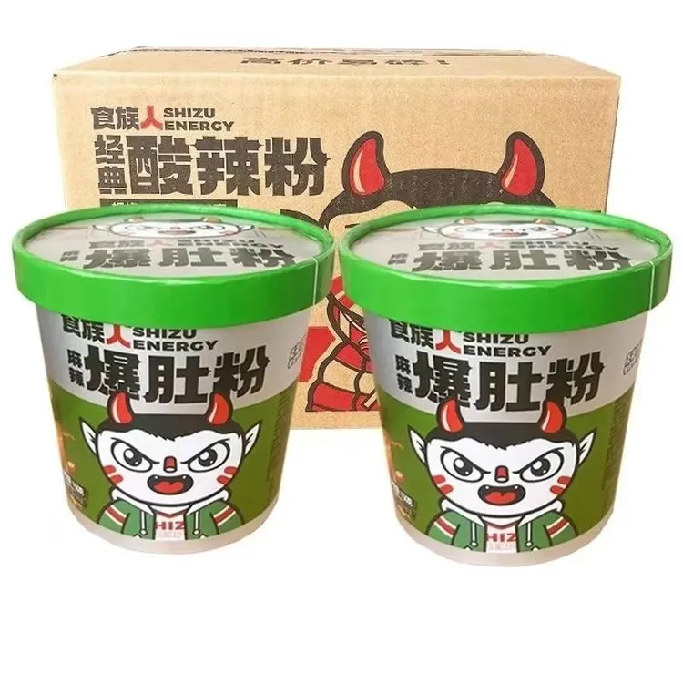 食族人麻辣爆肚粉冲泡速食整箱桶装酸辣粉粉丝免煮正品袋装麻酱