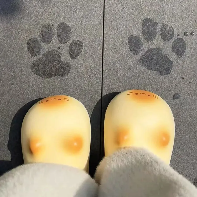 可爱小猫棉拖鞋卡通冬季室内防滑防水宝宝家居用厚底保暖棉拖鞋女