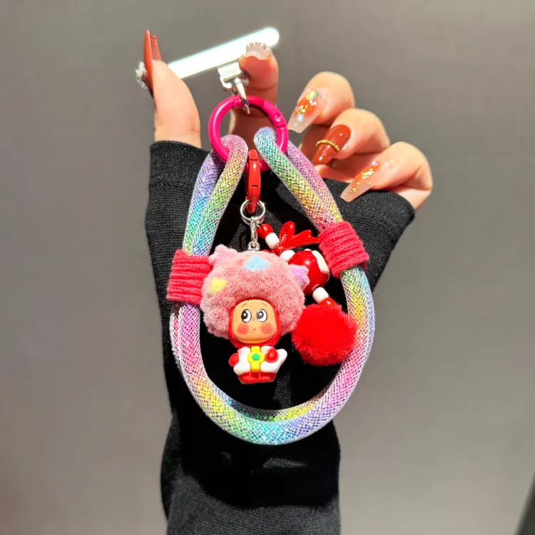 超可爱植绒星星人手机链手提腕带满钻闪亮卡通公仔挂件防丢摔挂绳