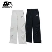 BINFU 2025春季简约百搭褶皱宽松显瘦男女同款百搭宽松阔腿长裤