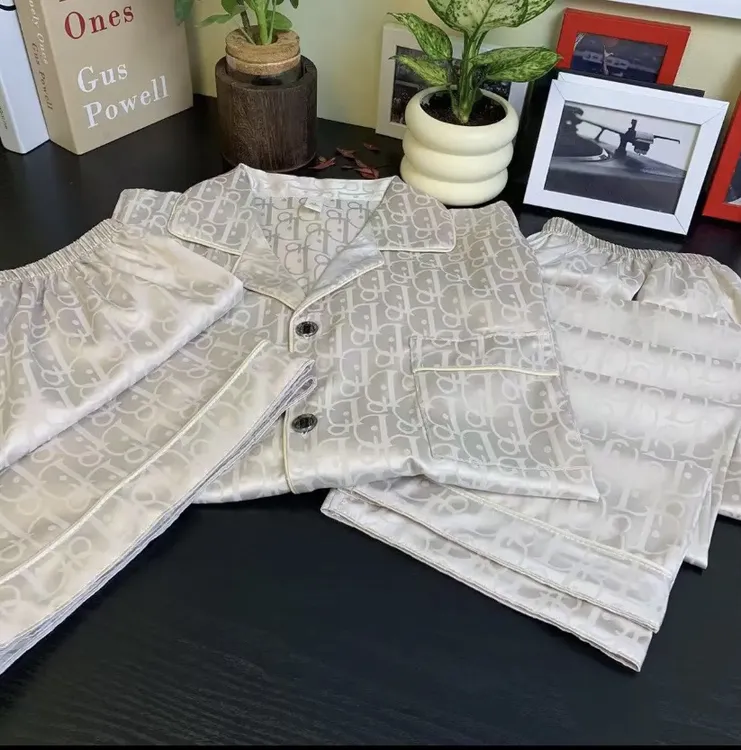 【D家男款全系列】台州缎面短袖男款睡衣家居服三件套