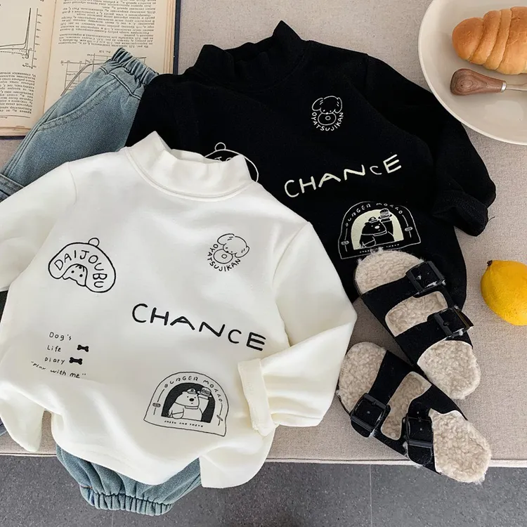 YY*专柜顶配小童外贸单*冬款高弹蛋白真德绒软糯打底衫/男女宝