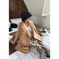MoNvKiKiPlus7大码微胖高支羊毛拼接鹅绒外套#C00110