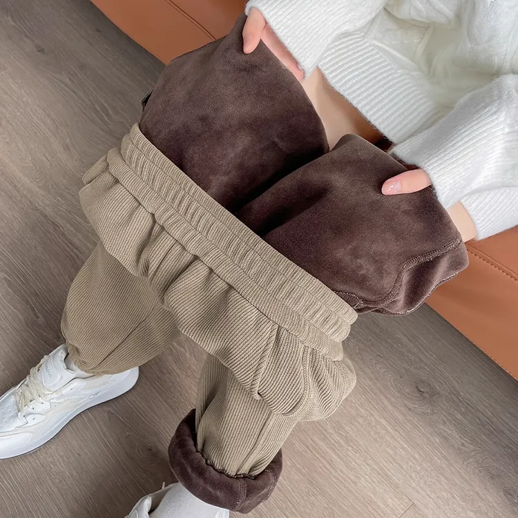 雪尼尔运动裤女显瘦百搭2025秋冬新款爆款加绒哈伦裤加厚休闲卫裤