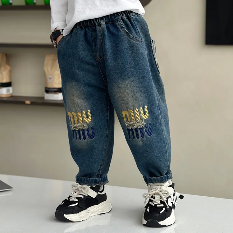 儿童装男童秋装裤子2025新款中大童男孩秋季牛仔裤休闲春秋款长裤
