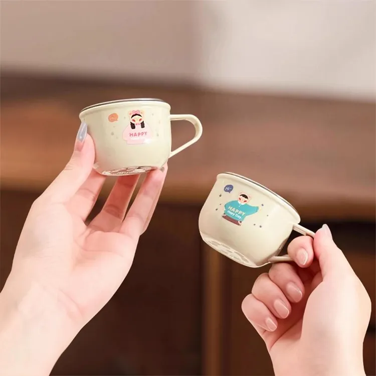 304不锈钢儿童水杯家用喝水杯子防摔宝宝敞口学饮杯幼儿园牛奶杯