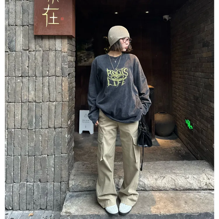 Our2【小男孩工装裤】复古休闲百搭卡其工装裤【B7739】