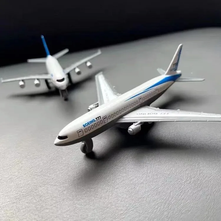 铝合金成品仿真飞机模型航空研学回力小飞机玩具A380波音777客机