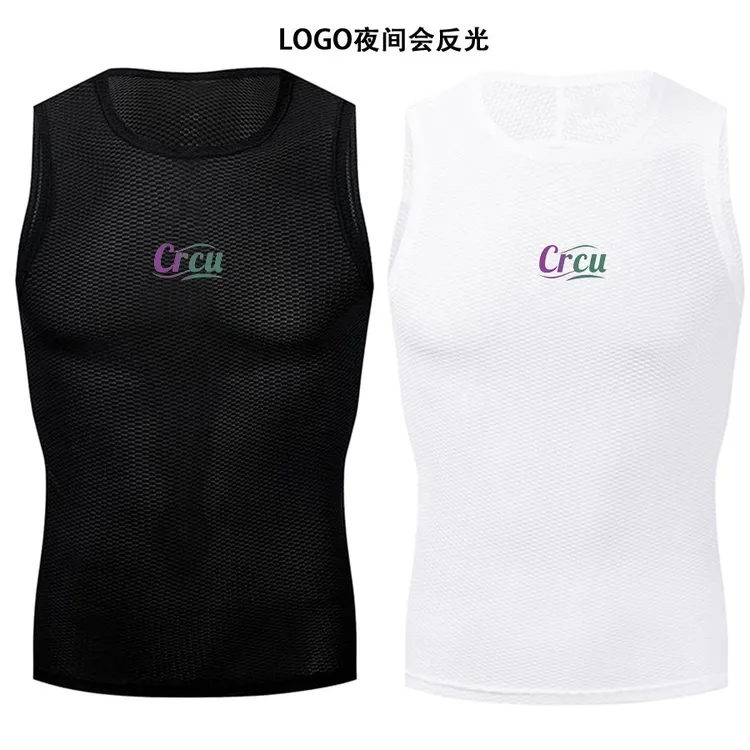 CRCU骑行服排汗衫网眼运动跑步背心速干男公路自行车打底马甲背心