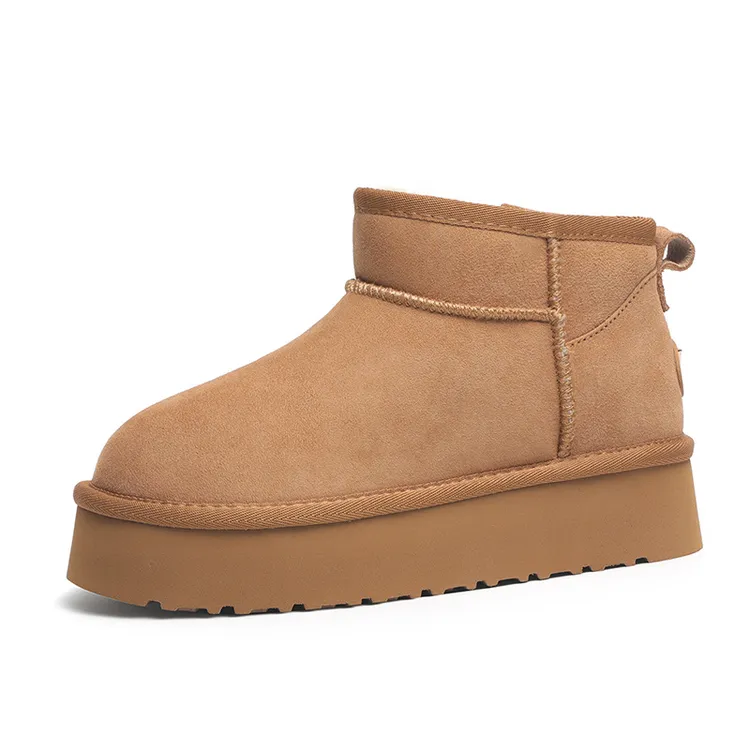 羊皮毛一体厚底舒适透气雪地靴时尚百搭真皮加绒加厚保暖秋冬V666