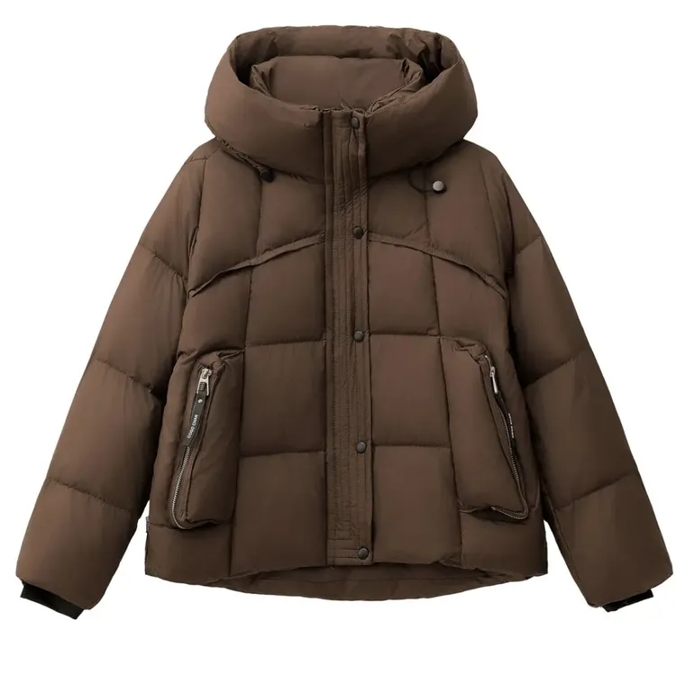 韩版连帽女短款加厚宽松面包服鸭绒冬装外套冬季