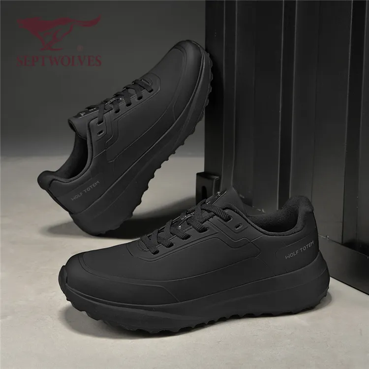 七匹狼新款耐磨轻便低帮男轻质车缝线休闲鞋健步鞋防水通勤皮鞋