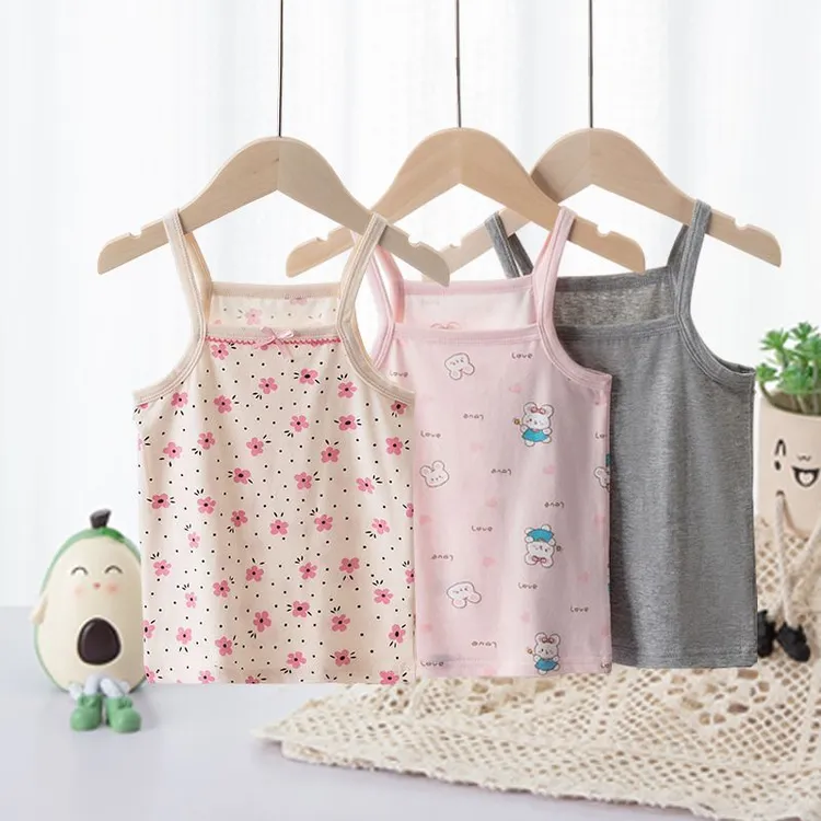 女童外穿宝宝女孩内穿夏季打底儿童纯棉全棉护肚小孩吊带背心a类
