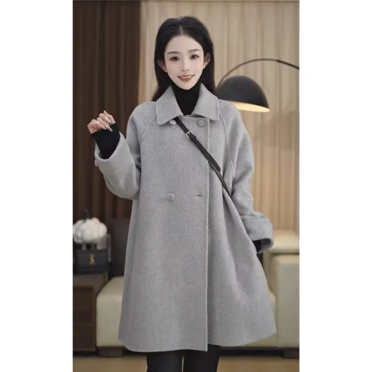 拉夏贝尔韩版中长款风衣女2025年秋季新款气质时尚小个子宽松外套