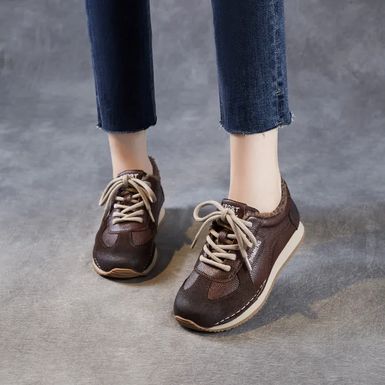 真皮德训鞋女鞋2025秋季新款阿甘鞋复古运动鞋休闲鞋爆款ZM258597