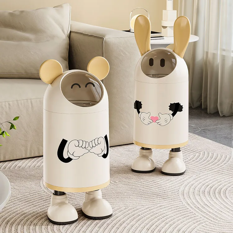 卡通垃圾桶家用高颜值新款大号大容量客厅2025翻盖带盖垃圾桶
