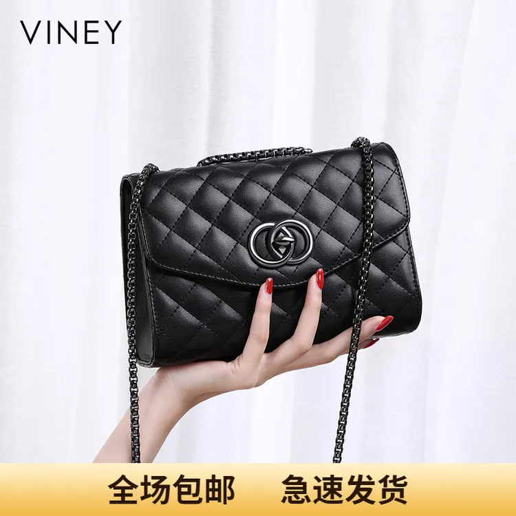 Viney真皮包包女包轻奢时尚女包单肩斜挎包生日新年礼物送女生