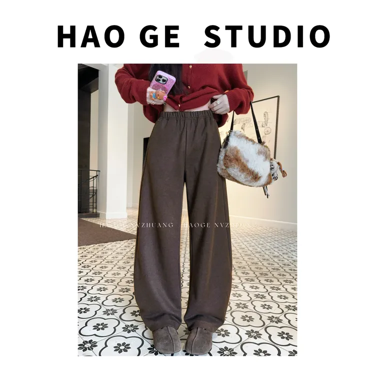 浩哥严选●弯刀裤HGQ5XXK3635A休闲裤预显瘦高腰时尚宽松秋冬百搭