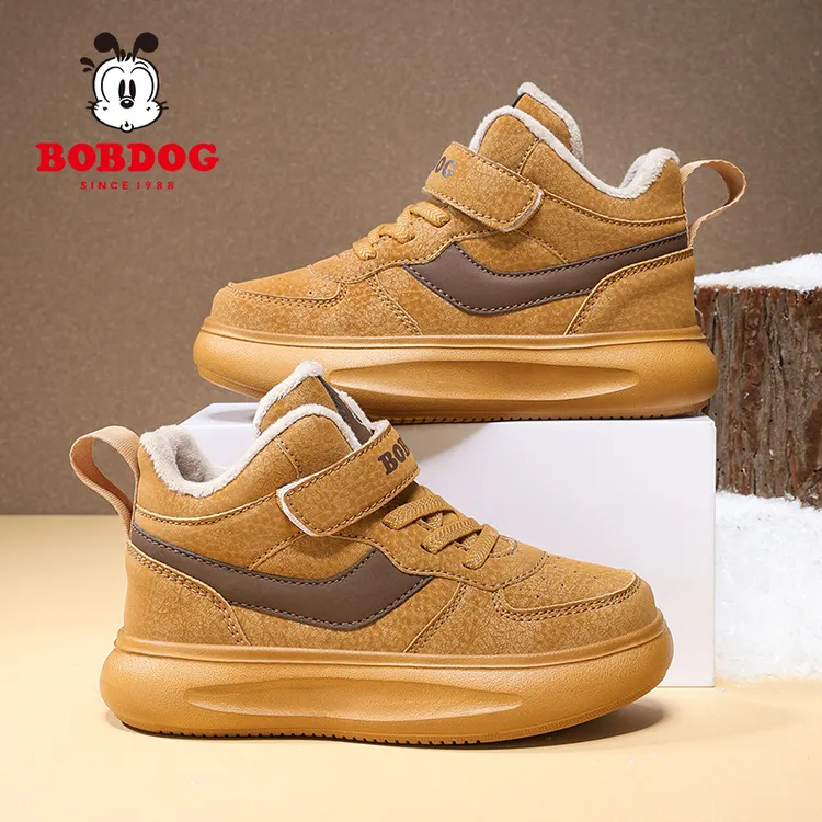巴布豆童鞋面鞋男童冬季加绒鞋子2025秋冬新款二棉保暖儿童运动鞋商品图